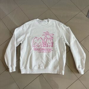 Madhappy Miami Fleece Crewneck-Optic white/pink-Size Large